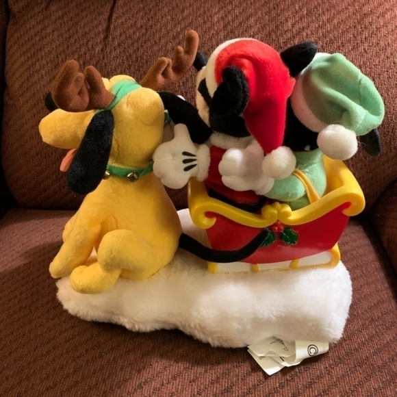 Vintage Disney gemmy animated Mickey Pluto goofy singing here comes Santa Claus - Picture 3 of 9